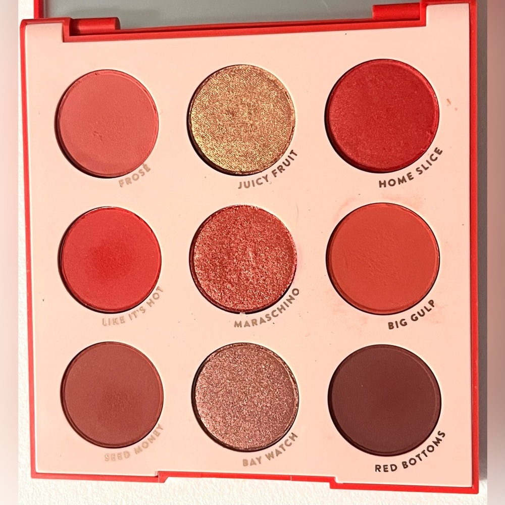 ColourPop Main Squeeze Eye Shadow 9 Color Palette Shades of Red - Picture 6 of 8